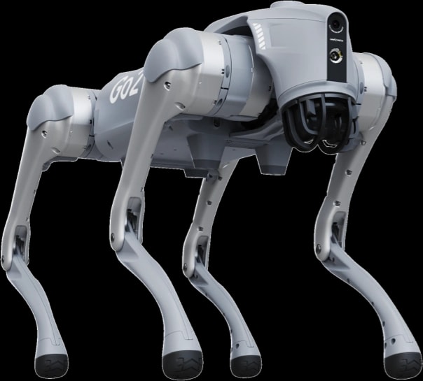Kompaktni štirinožni robot Unitree Go2, pogled od spredaj