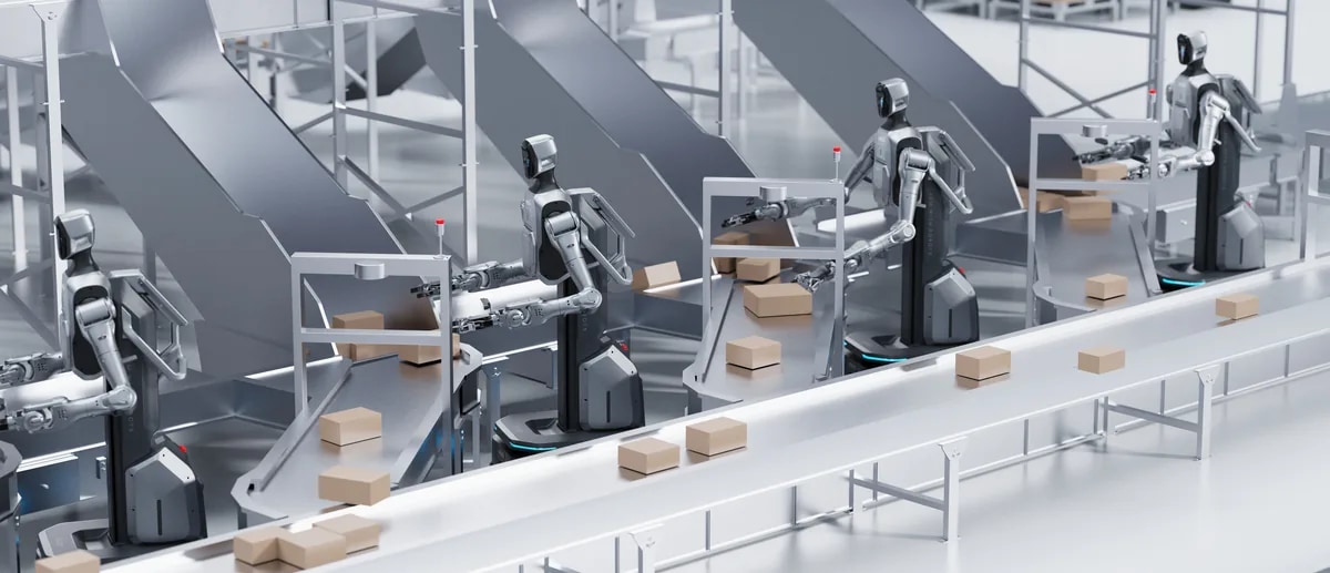 Robot Cruzr Y1 pri sortiranju paketov